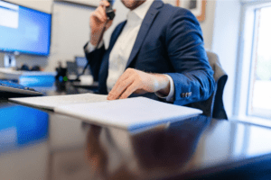 An expert witness for a personal injury case getting a call.